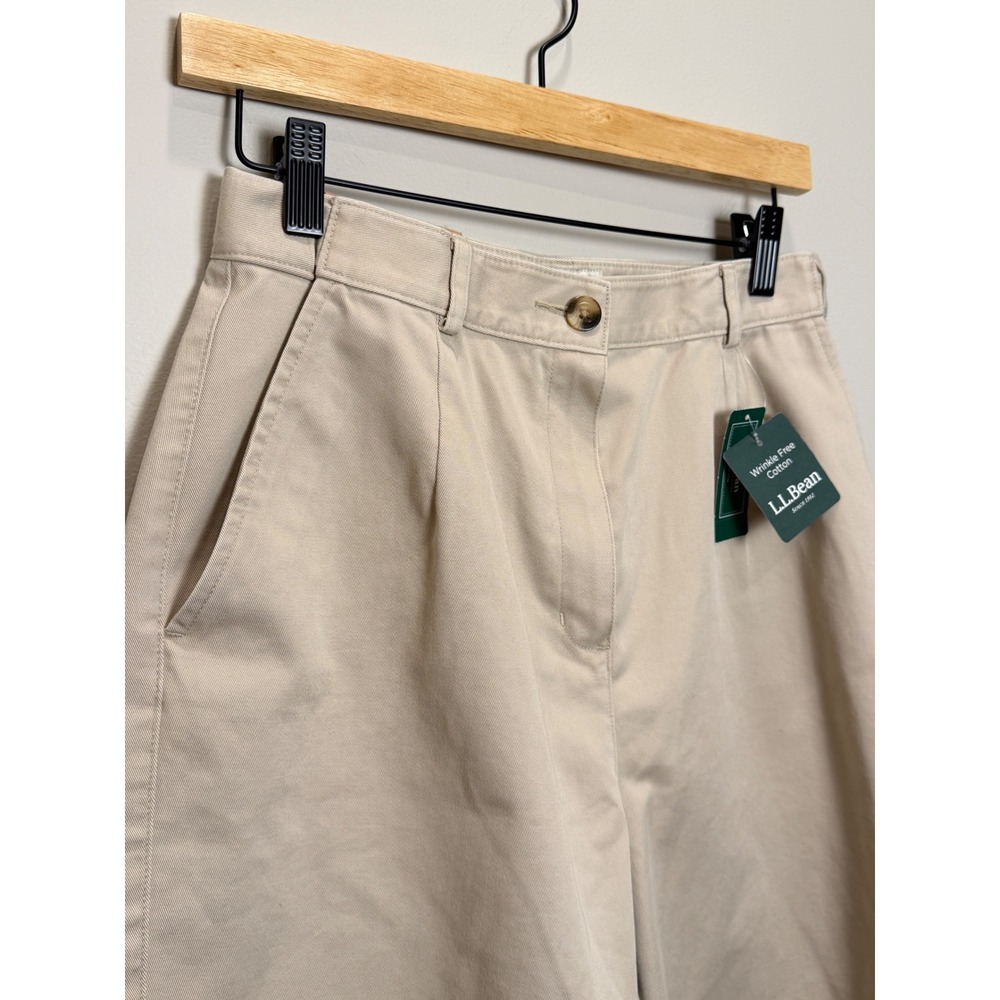 NWT LL Bean Boys 10 Khaki Pleated Shorts Original Fit 100% Cotton Wrinkle Free - Picture 2 of 9